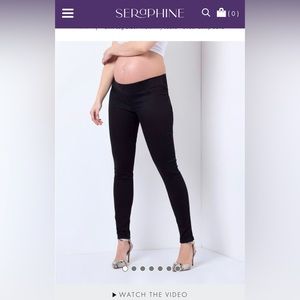 Sereaphine SLIM LEG BLACK MATERNITY JEANS - UNDER BUMP BAND size 6 (retail $75)